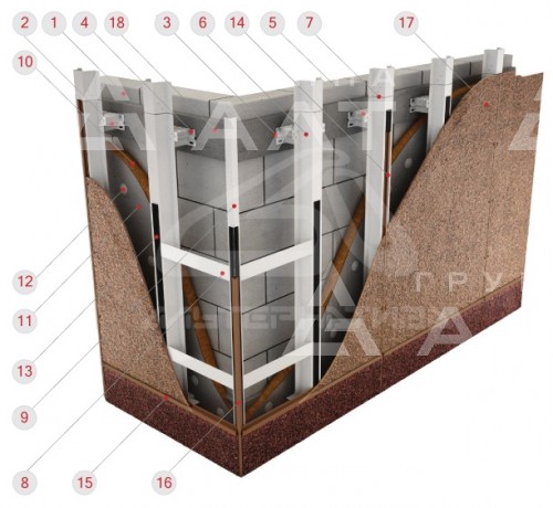Система крепления фиброцементных плит в межэтажные панели перекрытия