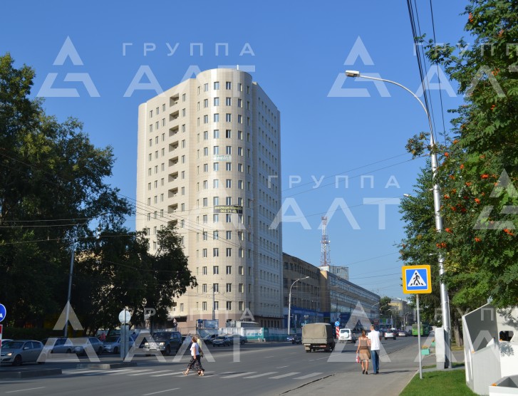 Вентилируемый фасад здания г. Новосибирск, Бизнес центр, ул. Дзержинского проспект