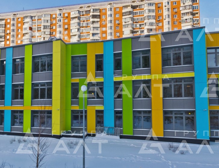 Вентилируемый фасад здания г. Москва, Детский сад «Life-Митинская Ecopark