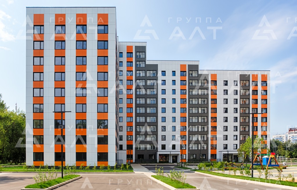 Вентилируемый фасад здания г. Москва, ул. Ельнинская 14 к.1-4